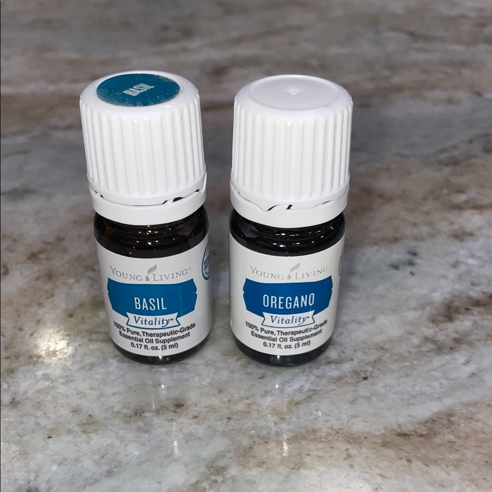 Lot of Young Living basil vitality and oregano vitality essential oils